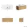Malta Fluted Country Oak Wall Hung Drawer Vanity with Marble Top & Cody Basin 1000mm