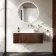 Malta Fluted Black Walnut Wall Hung Drawer Vanity with Marble Top & Marin Basin 1000mm