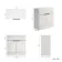 Havana Fluted Coastal White Cabinet with Marble Top 800mm (Excludes Counter Top Basin) - Black Accents