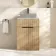 Havana Fluted Country Oak Cabinet with Marble Top 600mm (Excludes Counter Top Basin) - Black Accents