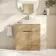 Havana Fluted Country Oak Cabinet with Marble Top & Marin Basin 800mm - Brushed Brass Accents