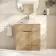 Havana Fluted Country Oak Cabinet with Marble Top & Nevis Basin 800mm - Brushed Brass Accents