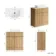 Havana Fluted Country Oak Cabinet with Marble Top & Reno Basin 800mm - Brushed Brass Accents