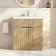 Havana Fluted Country Oak Basin Vanity 800mm - Chrome Handles