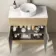 Havana Fluted Country Oak Cabinet with Marble Top & Nevis Basin 800mm - Chrome Handles