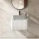 Sorrento Fluted Coastal White Wall Hung Drawer Vanity with Marble Top 600mm - Excludes Counter Top Basin