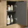Sicily Fluted Country Oak Side Cabinet Unit 300mm - Black Accents