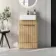 Sicily Fluted Country Oak Vanity with Semi Recessed Basin 500mm - Chrome Handles