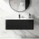 Sorrento Fluted Matt Black Wall Hung Basin Drawer Vanity 1000mm