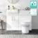 100% Waterproof - Harper Gloss White PVC Combination Vanity Basin & Miami Toilet 1000mm - Brushed Brass Accents