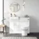 100% Waterproof - Harper Gloss White PVC Combination Vanity Basin & Miami Toilet 1000mm - Brushed Brass Accents