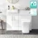 100% Waterproof - Harper Gloss White PVC Combination Vanity Basin & Houston Toilet 1000mm - Brushed Brass Accents