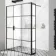 Munich Matt Black Grid 8mm Wet Room Shower Glass 1400mm & 250mm Pivotal Return Panel