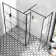 Munich Matt Black Grid 8mm Walk In Shower Enclosure 1400mm & 700mm Glass with Pivotal Return Panel