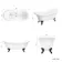 Tonbridge 1600mm Roll Top Bath - Black Ball Feet