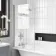 Abingdon 1500 Roll Top Shower Bath - Black Ball Feet & 6mm Easy Clean Screen
