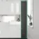 Monaco Graphite Grey Floor Standing Tall Cabinet Unit 1900x300mm - Brushed Brass Accents