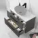 Elba Graphite Grey Wall Hung Drawer 800mm Excludes Counter Top Basin - Black Accents