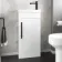 Avon Gloss White Cloakroom Floor Standing Basin Vanity 400mm - Black Accents