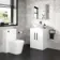 Avon Gloss White Vanity with Oval Counter Top Basin 600mm - Black Accents