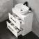 Avon Gloss White Vanity Drawer with Marble Top & Curved Counter Top Basin 600mm - Black Accents