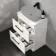 Avon Gloss White Counter Top Vanity Drawer with Marble Top 600mm - Black Accents