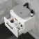 Avon Gloss White Wall Hung Counter Top Vanity with Marble Top 600mm - Black Accents
