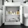 Avon Gloss White Combination Vanity Basin and Aruba Toilet 1100mm - Black Accents - Left Handed