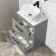 Avon Stone Grey Vanity Drawer with Marble Top & Oval Counter Top Basin 600mm - Black Accents