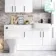 Harper Gloss White Combination Vanity Basin with Marble Top & Atlanta Toilet 1500mm - Black Accents