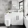 Avon Gloss White Combination Vanity Basin and Boston Toilet 1300mm - Black Accents