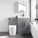 Avon Stone Grey Combination Vanity Basin and Boston Toilet 1100mm - Black Accents