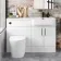 Harper Gloss White Combination Vanity Basin and Boston Toilet 1200mm - Black Accents - Right Handed