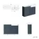 Monaco Inky Blue Combination Vanity Basin with Marble Top 1200mm (Excludes Pan & Cistern)