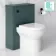 Midnight Green Slimline Back To Wall Unit and Denver Toilet - Black Accents