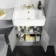 Monaco Dove Grey Combination Vanity Basin with Marble Top 1200mm (Excludes Pan & Cistern) - Brushed Brass Accents