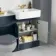 Monaco Inky Blue Combination Vanity Basin with Marble Top 1200mm (Excludes Pan & Cistern) - Brushed Brass Accents