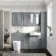 Monaco Dove Grey Combination Vanity Basin and Boston Toilet 1500mm - Brushed Brass Accents