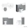 Monaco Dove Grey Combination Vanity Basin with Marble Top & Hudson Toilet with Wooden Seat 1200mm - Brushed Brass Accents