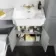 Monaco Dove Grey Combination Vanity Traditional Basin with Marble Top & Atlanta Toilet 1200mm - Brushed Brass Accents