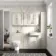 Monaco Chalk White Combination Vanity Basin with Marble Top and Seattle Toilet 1500mm - Brushed Brass Accents