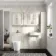 Monaco Chalk White Combination Vanity Basin with Marble Top and Boston Toilet 1500mm - Brushed Brass Accents