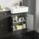 Monaco Graphite Grey Combination Vanity Basin with Marble Top and Boston Toilet 1500mm - Brushed Brass Accents
