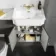 Monaco Graphite Grey Combination Vanity Traditional Basin with Marble Top & Hudson Toilet with Wooden Seat 1200mm - Brushed Brass Accents