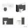 Monaco Graphite Grey Combination Vanity Traditional Basin with Marble Top & Hudson Toilet with Wooden Seat 1200mm - Brushed Brass Accents