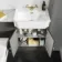 Monaco Graphite Grey Combination Vanity Traditional Basin with Marble Top & Atlanta Toilet 1200mm - Brushed Brass Accents