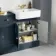 Monaco Inky Blue Combination Vanity Basin and Seattle Toilet 1500mm - Brushed Brass Accents