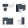 Monaco Inky Blue Combination Vanity Traditional Basin and Hudson Toilet with Wooden Seat 1200mm - Brushed Brass Accents