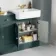 Monaco Midnight Green Combination Vanity Basin and Seattle Toilet 1500mm - Brushed Brass Accents