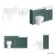 Monaco Midnight Green Combination Vanity Basin with Marble Top and Seattle Toilet 1500mm - Brushed Brass Accents
